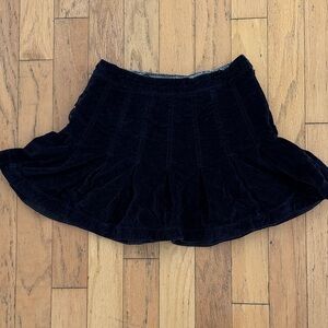 Free People | Midnight Blue Velvet Mini Skirt | size 0
